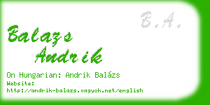 balazs andrik business card